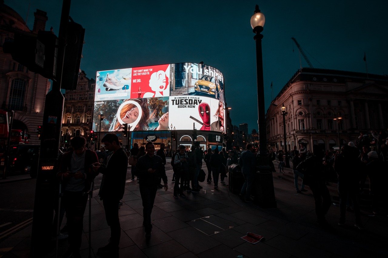 image of a video wall in London